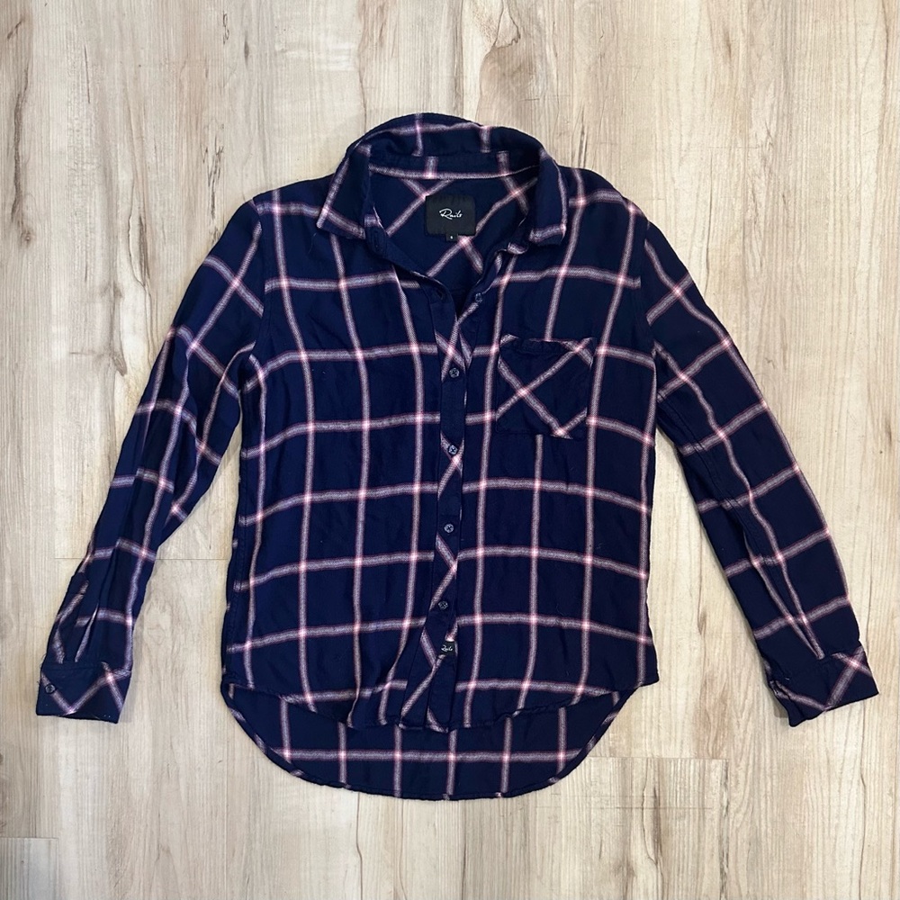 Rails Hunter Button Down In Sapphire Magenta - image 4